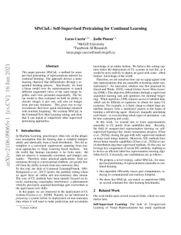 SPeCiaL: Self-Supervised Pretraining for Continual Learning