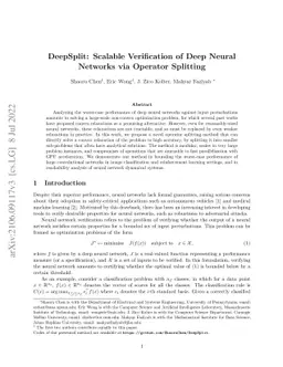 DeepSplit: Scalable Verification of Deep Neural Networks via Operator
  Splitting