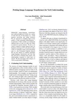 Probing Image-Language Transformers for Verb Understanding