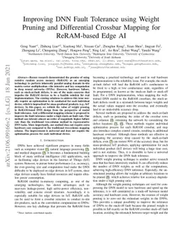 Improving DNN Fault Tolerance using Weight Pruning and Differential
  Crossbar Mapping for ReRAM-based Edge AI