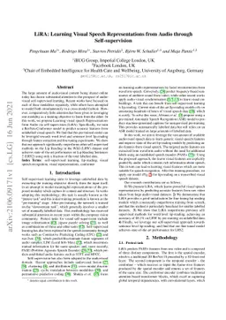 LiRA: Learning Visual Speech Representations from Audio through
  Self-supervision