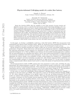 Physics-informed CoKriging model of a redox flow battery