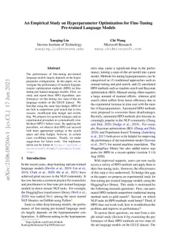 An Empirical Study on Hyperparameter Optimization for Fine-Tuning
  Pre-trained Language Models