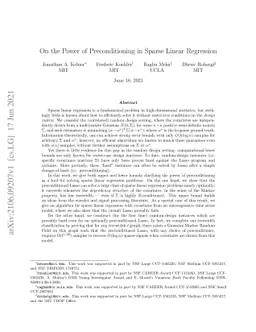 On the Power of Preconditioning in Sparse Linear Regression