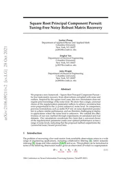 Square Root Principal Component Pursuit: Tuning-Free Noisy Robust Matrix
  Recovery