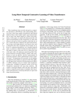 Long-Short Temporal Contrastive Learning of Video Transformers
