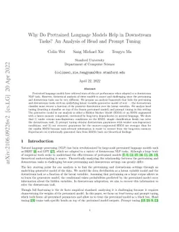 Why Do Pretrained Language Models Help in Downstream Tasks? An Analysis
  of Head and Prompt Tuning