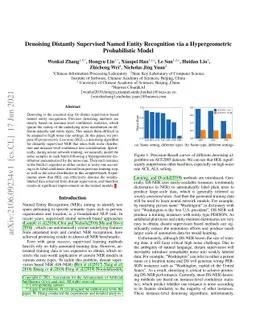 Denoising Distantly Supervised Named Entity Recognition via a
  Hypergeometric Probabilistic Model