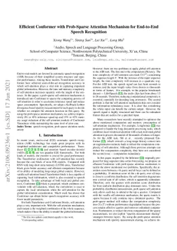 Efficient Conformer with Prob-Sparse Attention Mechanism for
  End-to-EndSpeech Recognition