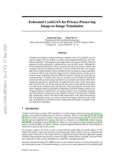 Federated CycleGAN for Privacy-Preserving Image-to-Image Translation