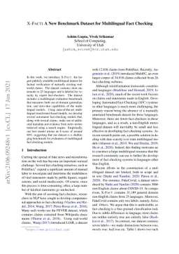 X-FACT: A New Benchmark Dataset for Multilingual Fact Checking