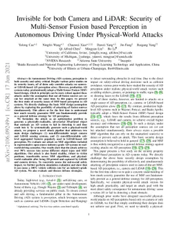 Invisible for both Camera and LiDAR: Security of Multi-Sensor Fusion
  based Perception in Autonomous Driving Under Physical-World Attacks