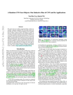 A Random CNN Sees Objects: One Inductive Bias of CNN and Its
  Applications