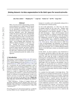 Joining datasets via data augmentation in the label space for neural
  networks