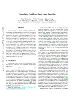 Controllable Confidence-Based Image Denoising