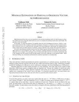 Minimax Estimation of Partially-Observed Vector AutoRegressions
