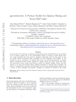 pysentimiento: A Python Toolkit for Opinion Mining and Social NLP tasks