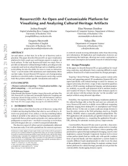 Resurrect3D: An Open and Customizable Platform for Visualizing and
  Analyzing Cultural Heritage Artifacts