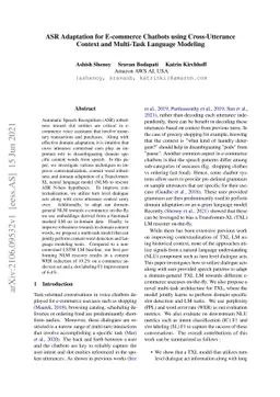 ASR Adaptation for E-commerce Chatbots using Cross-Utterance Context and
  Multi-Task Language Modeling
