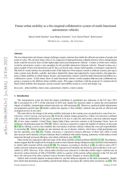Future urban mobility as a bio-inspired collaborative system of
  multi-functional autonomous vehicles