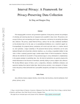 Interval Privacy: A Framework for Privacy-Preserving Data Collection