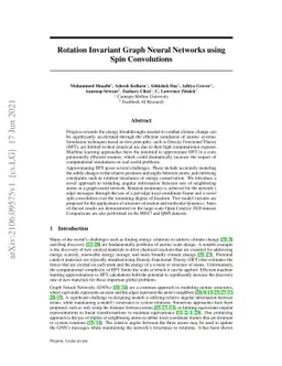Rotation Invariant Graph Neural Networks using Spin Convolutions