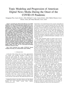 Topic Modeling and Progression of American Digital News Media During the
  Onset of the COVID-19 Pandemic
