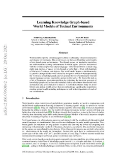 Learning Knowledge Graph-based World Models of Textual Environments