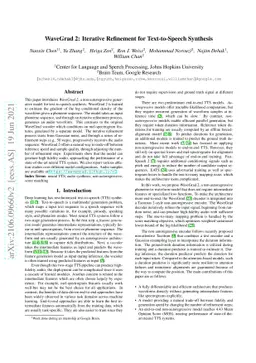 WaveGrad 2: Iterative Refinement for Text-to-Speech Synthesis