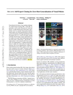 SECANT: Self-Expert Cloning for Zero-Shot Generalization of Visual
  Policies