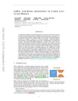 LoRA: Low-Rank Adaptation of Large Language Models