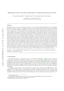 Simulation study on the fleet performance of shared autonomous bicycles
