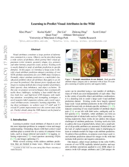 Learning to Predict Visual Attributes in the Wild