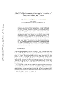 MaCLR: Motion-aware Contrastive Learning of Representations for Videos