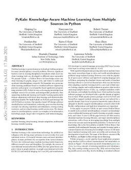 PyKale: Knowledge-Aware Machine Learning from Multiple Sources in Python