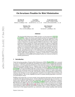 On Invariance Penalties for Risk Minimization