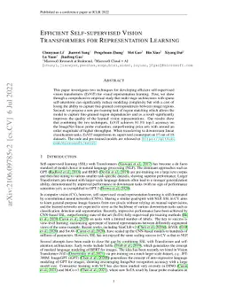 Efficient Self-supervised Vision Transformers for Representation
  Learning