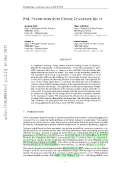 PAC Prediction Sets Under Covariate Shift