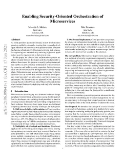 Enabling Security-Oriented Orchestration of Microservices