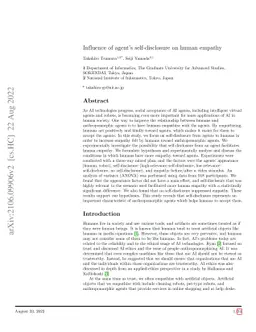 Influence of agent's self-disclosure on human empathy