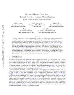 Iterative Feature Matching: Toward Provable Domain Generalization with
  Logarithmic Environments