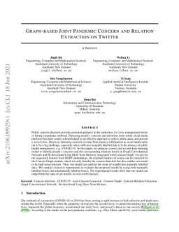 Graph-based Joint Pandemic Concern and Relation Extraction on Twitter