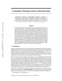 Accumulative Poisoning Attacks on Real-time Data