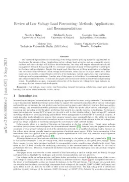 Review of Low Voltage Load Forecasting: Methods, Applications, and
  Recommendations