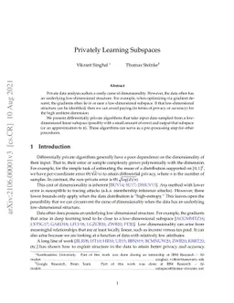 Privately Learning Subspaces