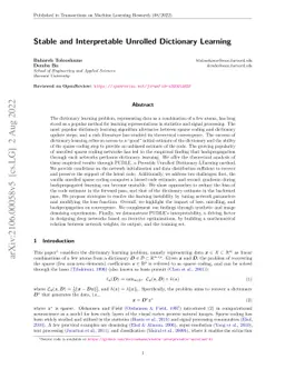 Stable and Interpretable Unrolled Dictionary Learning