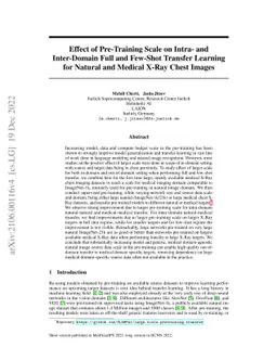 Effect of Pre-Training Scale on Intra- and Inter-Domain Full and
  Few-Shot Transfer Learning for Natural and Medical X-Ray Chest Images