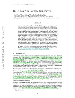 GANs Can Play Lottery Tickets Too