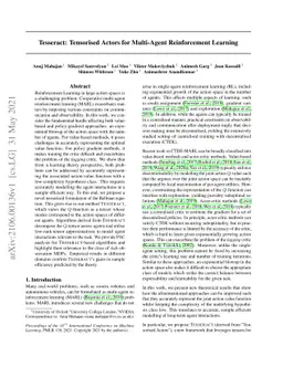 Tesseract: Tensorised Actors for Multi-Agent Reinforcement Learning