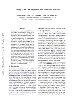 Training ELECTRA Augmented with Multi-word Selection